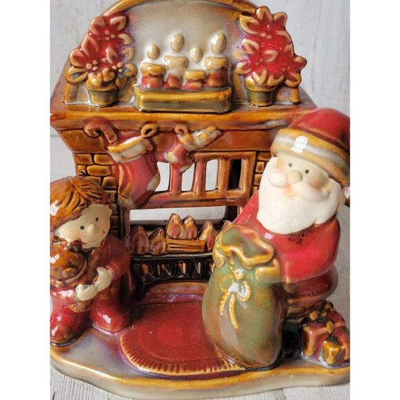 Yankee Candle Santa mantle fireplace candle holder Xmas tealight - Picture 3 of 9